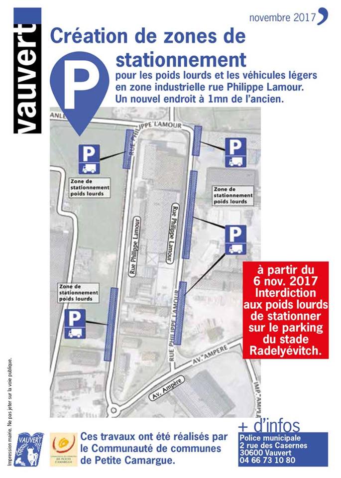 création zones de stationnement