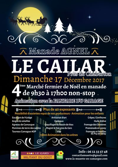 affiche Marché fermier de Noêl en manade