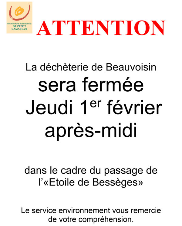 information déchéterie de Beauvoisin