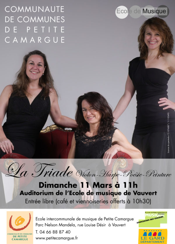 affiche concert " La triade" école de musique de petite camargue