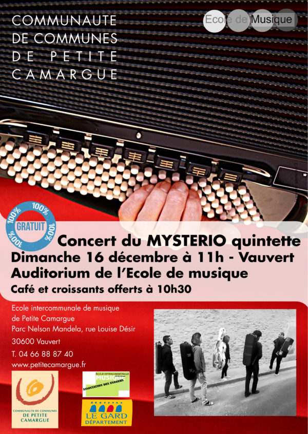 Concert le 16 décembre Mystério Quintette